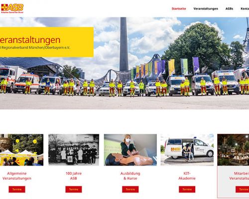 Event Website für den ASB München